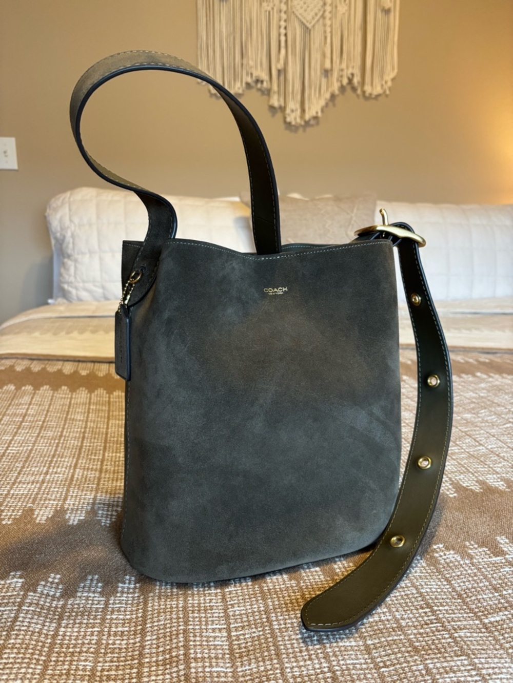 Coach Olive Suede Bleeker Bucket